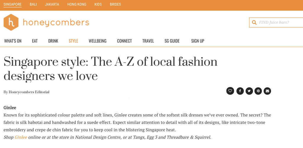 Honeycombers: Singapore style: The A-Z of local fashion designers we love