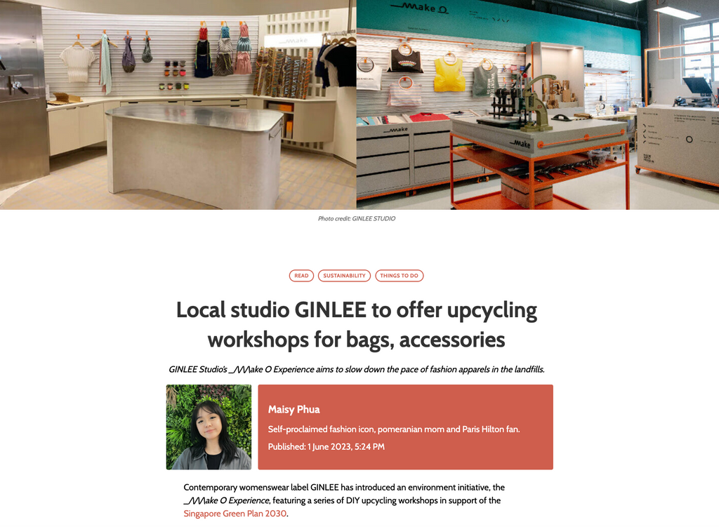 Local studio GINLEE to offer upcycling workshops for bags, accessories